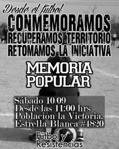 Futbol y Memoria Popular en la Poblacion La Victoria