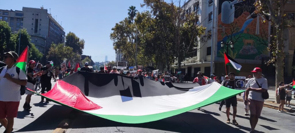 Manifestación por Palestina en Santiago
